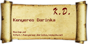 Kenyeres Darinka névjegykártya